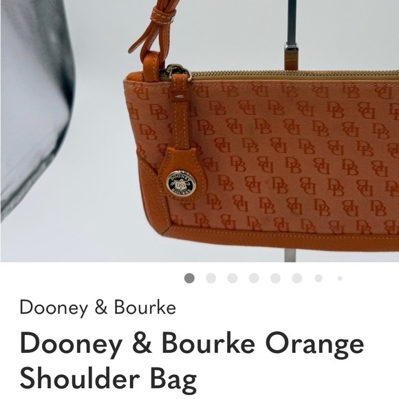 Dooney & Bourke Handbags - Dooney & Bourke Orange Leather Trim Wristlet #45